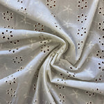 Polycotton 6 Hole Anglaise - Cream - Sold by Half Metre