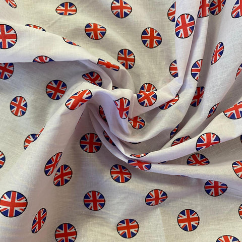 Remnant 100721 3m 100% Cotton - Digital Union Jacks