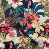 Stunning Mango Silk Digital Prints - Life in the Jungle Bamboo - Sold by the Half Metre