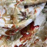 Linen Rayon Muted Floral and Navy Circles - 60% Linen 40% Rayon 140cm wide £11m