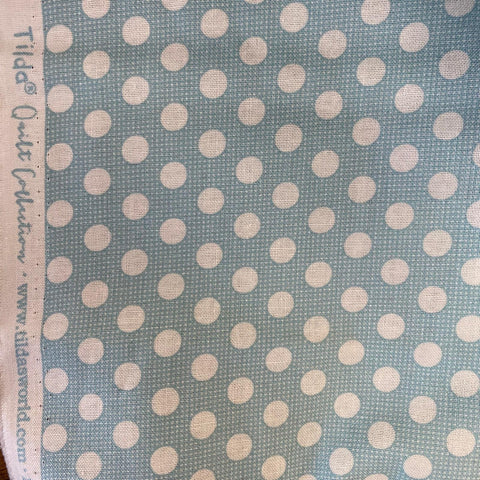 Remnant 30806  1.25m x 112cm 100% Tilda Dots Teal Craft Cotton