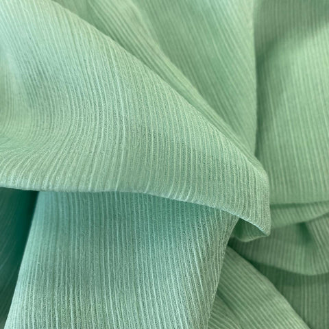 Remnant 310703  2m Crinkle Chiffon - Aqua - 110cm Wide