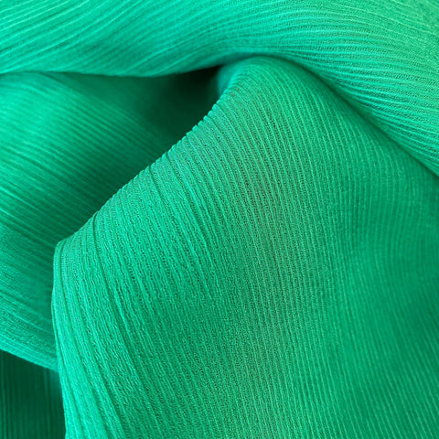 Remnant 310702  2m Crinkle Chiffon - Emerald - 110cm Wide
