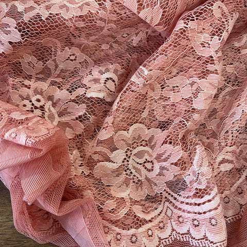 Remnant 310706  1m x 150cm Dark Peach Floral Lace