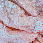 Remnant 310707  1m x 150cm Peach Floral Lace