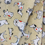 Linen Look Dog Design Natural - £6.50 per Metre - Sold By Half Metre