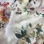 Remnant 120812/3   1m Ivory Printed Floral Chiffon  - 140cm wide