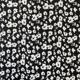 BLACK AND WHITE FLORAL SOFT TOUCH POLYESTER  -£7.00  Per Metre - Sold By Half Meter (Copy)