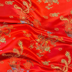 Red Dragon Chinese Satin Brocade - £7.50m (Sold By Half Metre) 112cm wide 100% Polyester