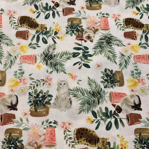 Remnant 270812  1m x 110cm Everyday is Caturday  100% Craft Cotton 3 Wishes Fabric