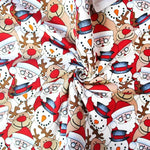Brushed French Terry Jersey - Festive Santa and Friends Faces - £14.50 Per Metre - Sold By Half Metre