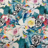 2 Beautiful Floral Designs Stretch Denim - Select Design- £14m (Sold by Half Metre)