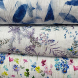 3 Beautiful Floral Designs Double Gauze - Select Design- £9m Sold Half Metre
