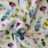 3 Beautiful Floral Designs Double Gauze - Select Design- £9m Sold Half Metre
