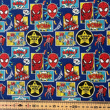 100% Cotton - Spider Man Outside the Box Navy - Sold By Half Metre