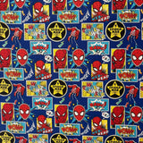100% Cotton - Spider Man Outside the Box Navy - Sold By Half Metre