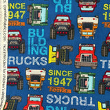 100% Cotton - Tonka Trucks Building Blocks - Sold By Half Metre