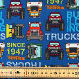 100% Cotton - Tonka Trucks Building Blocks - Sold By Half Metre