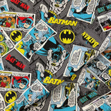 100% Cotton - Batman Collage Grey - Sold By Half Metre