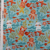 100% Cotton - Mermaid Friends Underwater - Sold By Half Metre