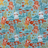100% Cotton - Mermaid Friends Underwater - Sold By Half Metre