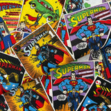 100% Cotton - Superman Comic Stack Toss - Sold By Half Metre