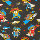 STOF FRANCE Cotton Jersey - Superheros  £8.00   Per Metre - Sold By Half Metre