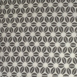 STOF FRANCE Cotton Jersey - Grey and White Modern Floral Fabric £8.00   Per Metre - Sold By Half Metre