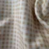 Remnant 260641  65cm BEIGE GINGHAM 100% CRAFT COTTON 44"/112cm