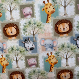 Polycotton Print Children's - Pastel Zoo Animals - Sold by Half Metre