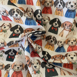Dogs Line Up! Polycotton Print - £4.00 Per Metre -  Sold by Half Metre
