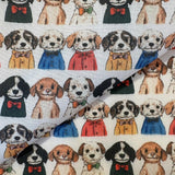Dogs Line Up! Polycotton Print - £4.00 Per Metre -  Sold by Half Metre