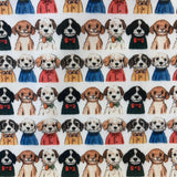 Dogs Line Up! Polycotton Print - £4.00 Per Metre -  Sold by Half Metre