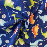 100% Oeko-Tex Cotton - Little Dinosaurs - Sold By Half Metre