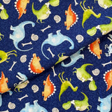 100% Oeko-Tex Cotton - Little Dinosaurs - Sold By Half Metre