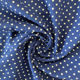 100% Oeko-Tex Cotton - Blue with White Dots - Sold By Half Metre
