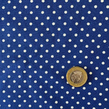 100% Oeko-Tex Cotton - Blue with White Dots - Sold By Half Metre