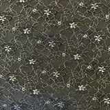 Metallic Gold and Metallic Silver Black Flower Lace  - Sold By Half Metre