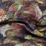 Stunning Mango Silk Digital Prints - Hill Gardens in 2 Colours - Black / Brown