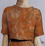 Linen Rayon Tie Dye Designs in Orange and Yellow  - £11.00 Per Metre - Select Colour - Sold By Half Metre