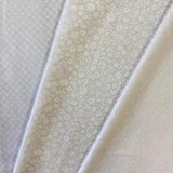 WHITE TONE ON TONE 100% CRAFT COTTON 44"/112cm - Select Design 1,2 or 3 - £6.00m Sold By Half Metre