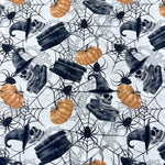 100% Organic Craft Cotton - Halloween Fabrics Skulls and Roses and Witches Hut