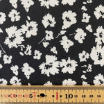 BLACK AND WHITE FLORAL SOFT TOUCH POLYESTER  -£7.00  Per Metre - Sold By Half Meter (Copy)