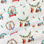 100% Cotton  - PETER RABBIT CHRISTMAS - Select Design - £9.00 Per Metre - Sold by Half Metre