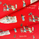 100% Cotton  - PETER RABBIT CHRISTMAS - Select Design - £9.00 Per Metre - Sold by Half Metre