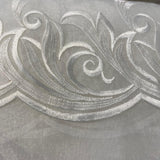 Remnant 60935  1.3m x 125cm Ivory Embroidered Organza