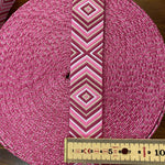 Geometric 4cm Wide Bag Strapping in 5 Colours Green, Pink, Brown, Gold and Beige