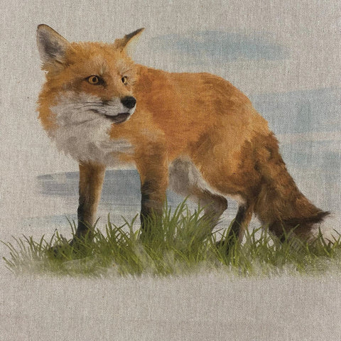 Linen Look Panel - Mr Fox  18" x 18"  45cmx 45cm