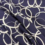 Linen Rayon Muted Floral and Navy Circles - 60% Linen 40% Rayon 140cm wide £11m