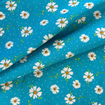 PRETTY FLORALS BY THE CRAFT COTTON CO. PINK AND TURQUOISE - £5.00 Per Metre - Sold By Half Meter